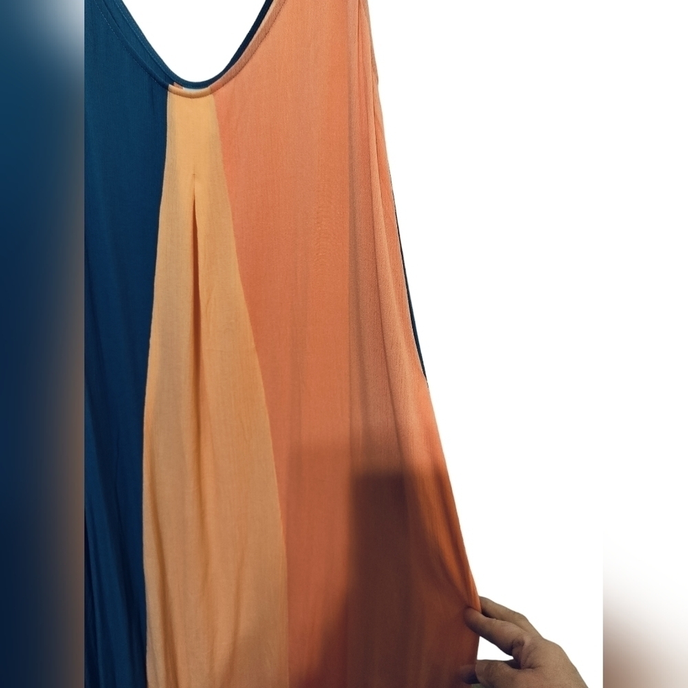 (1591) SKYE Emory Seashore Colorblocked Sleeveless Maxi Dress Size XL - Picture 7 of 13